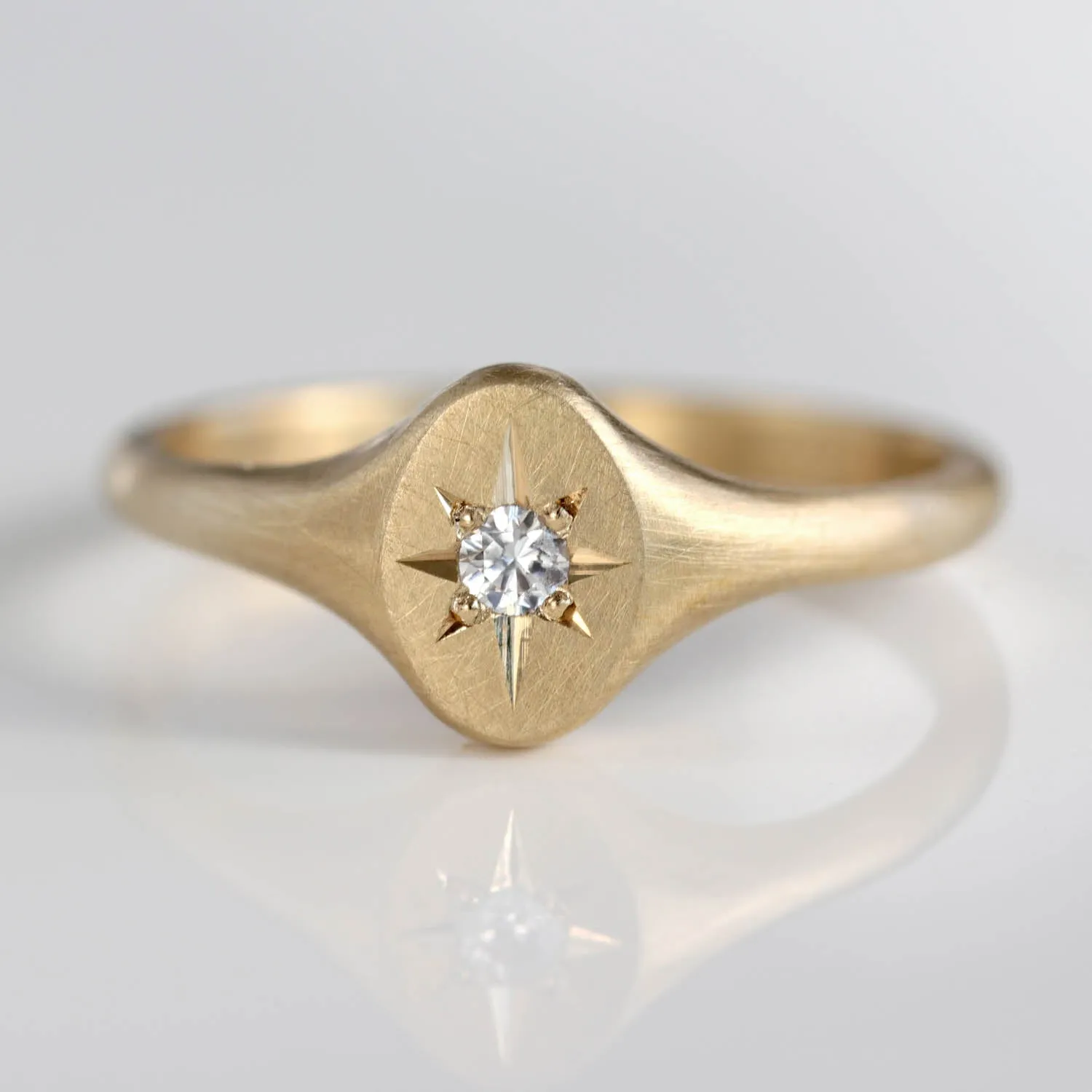 Oval Star Signet Ring