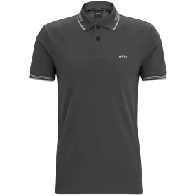 Paul Curved Cotton Jersey Slim Fit Polo Dark Grey - W23