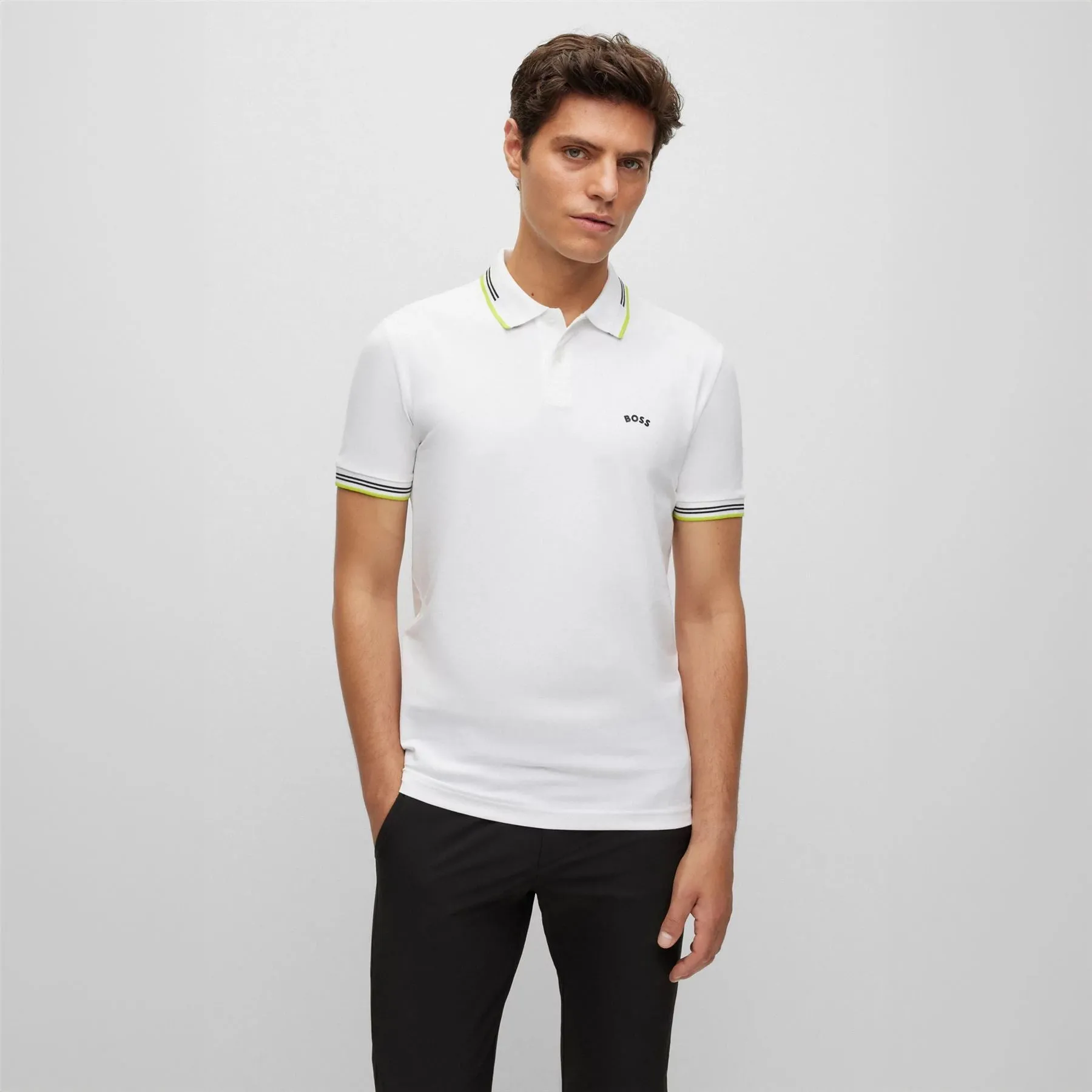 Paul Curved Cotton Jersey Slim Fit Polo Natural White - W23