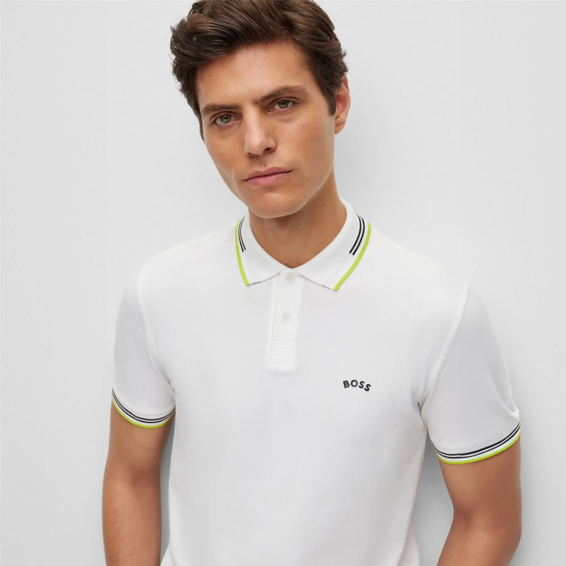 Paul Curved Cotton Jersey Slim Fit Polo Natural White - W23