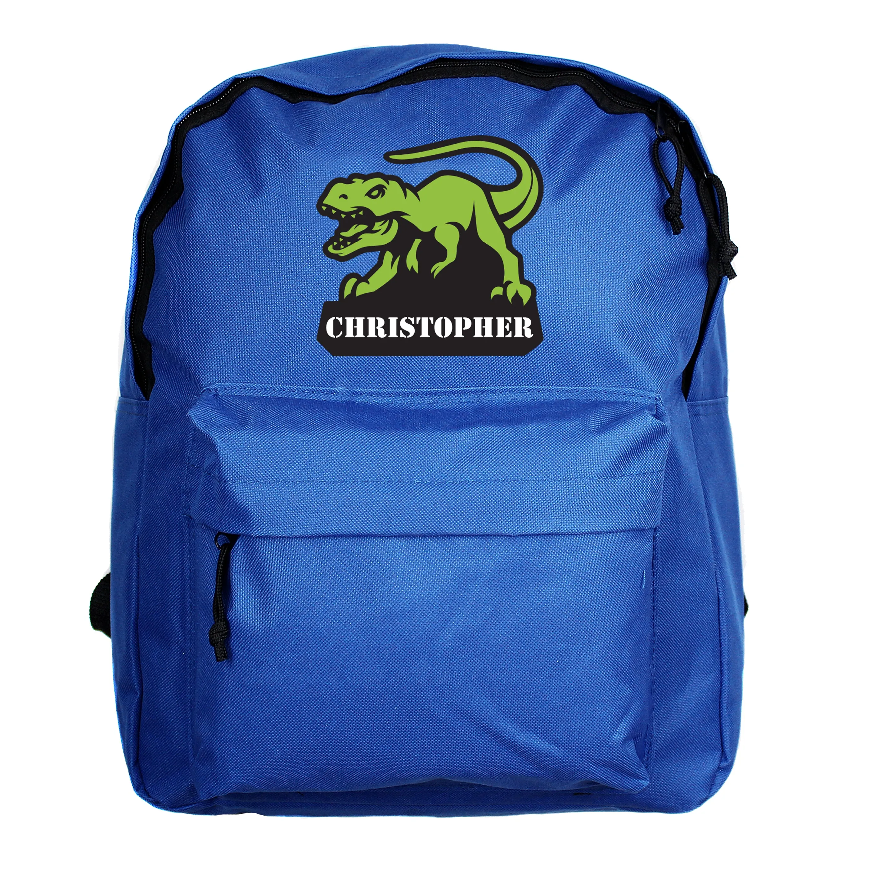 Personalised Dinosaur Blue Backpack