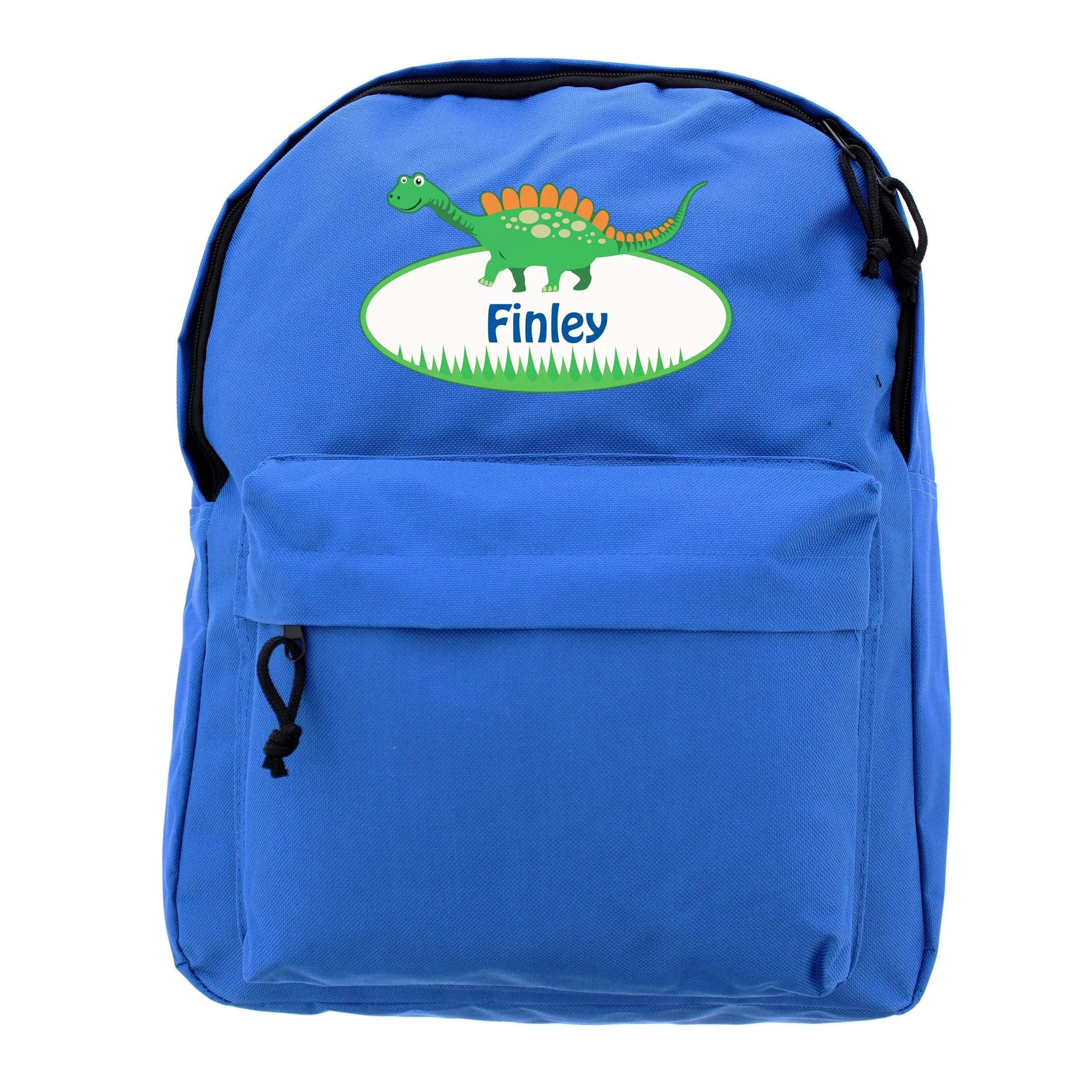 Personalised Dinosaur Blue Backpack