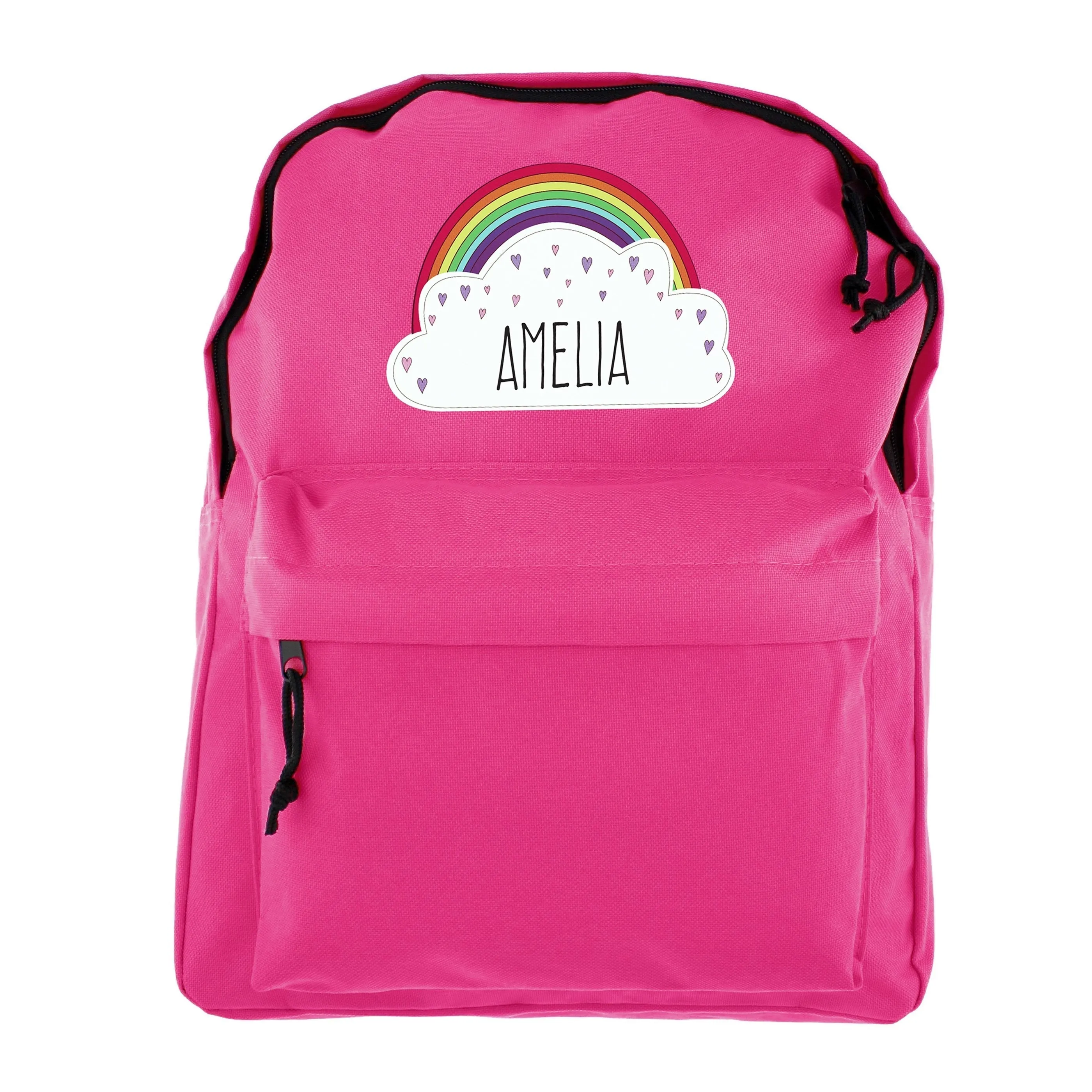 Personalised Rainbow Pink Backpack