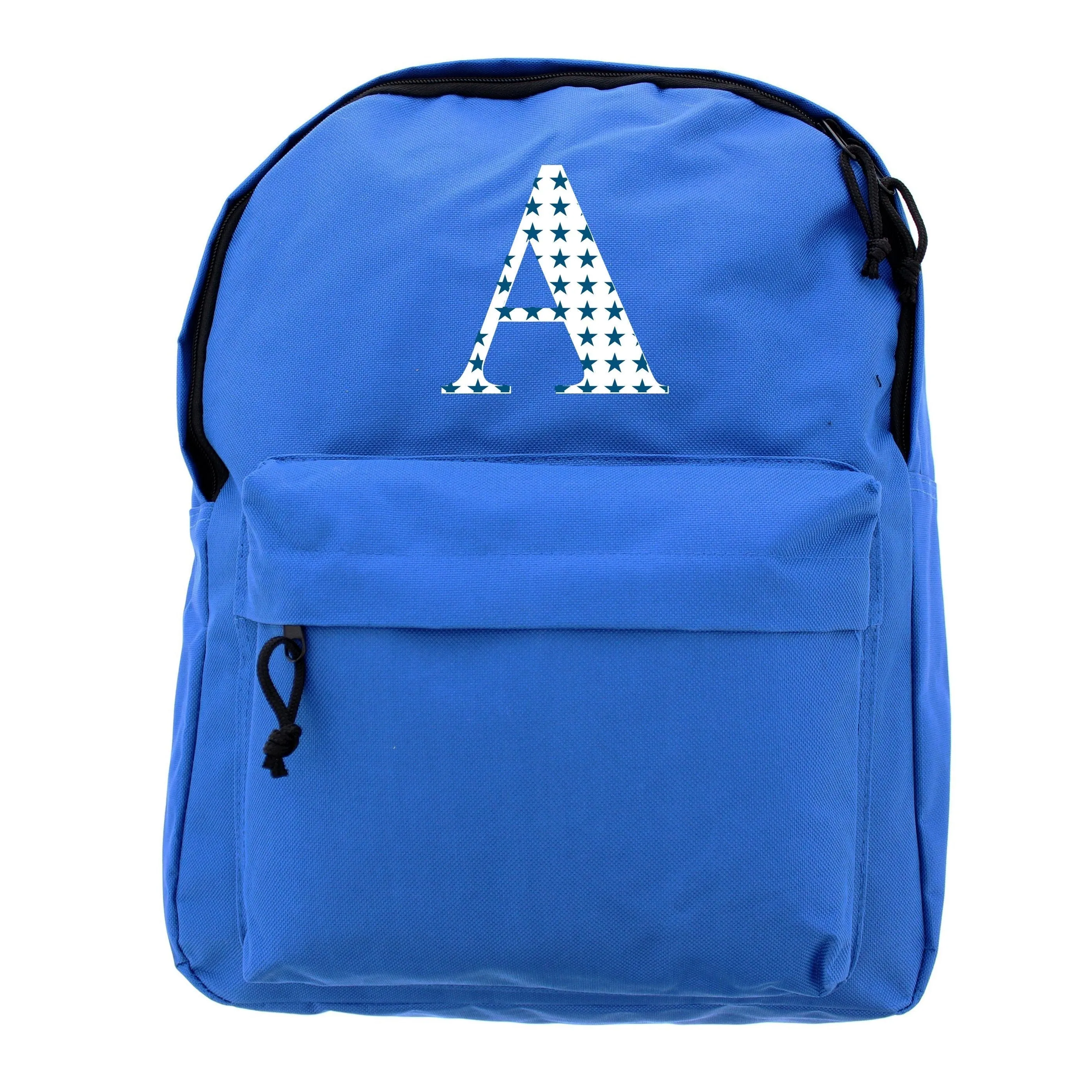 Personalised Star Initial Blue Backpack