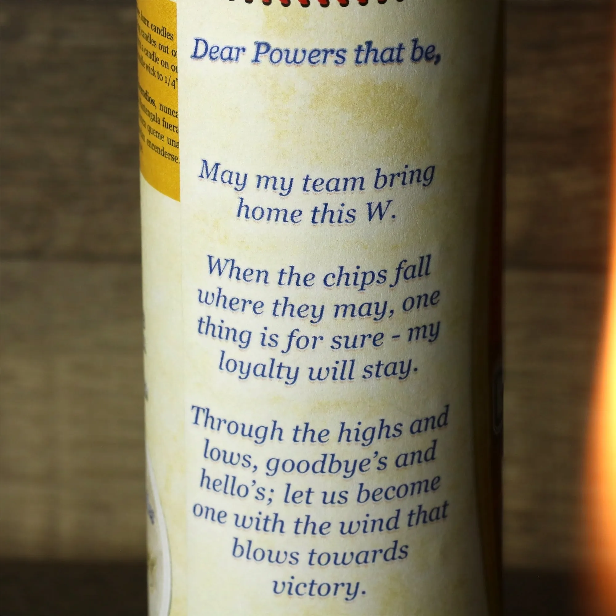 Philadelphia Baseball Game Day Juju Unscented Prayer Candle