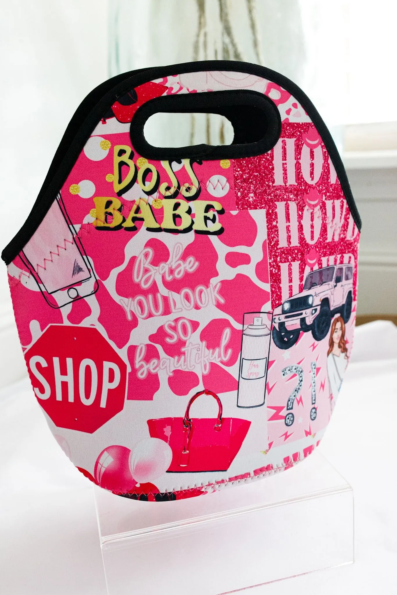 Pink Collage Lunch Tote