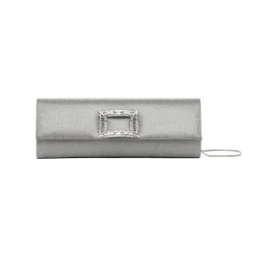 POCHETTE CLUTCH CON FIBBIA GIOIELLO Donna Argento