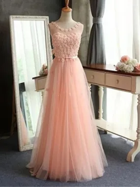 Pretty Scoop Neck Sleeveless A-line Evening Party Prom Dresses,PD0096