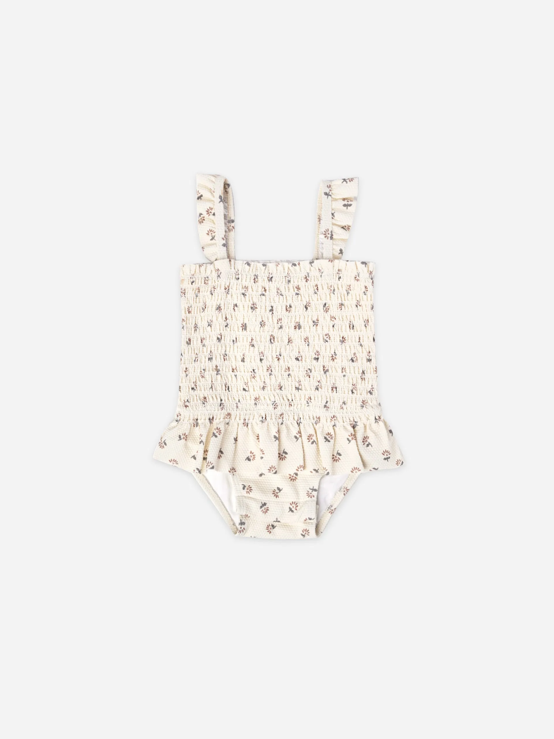 Quincy Mae Smocked One-Piece Swimsuit in Daisy