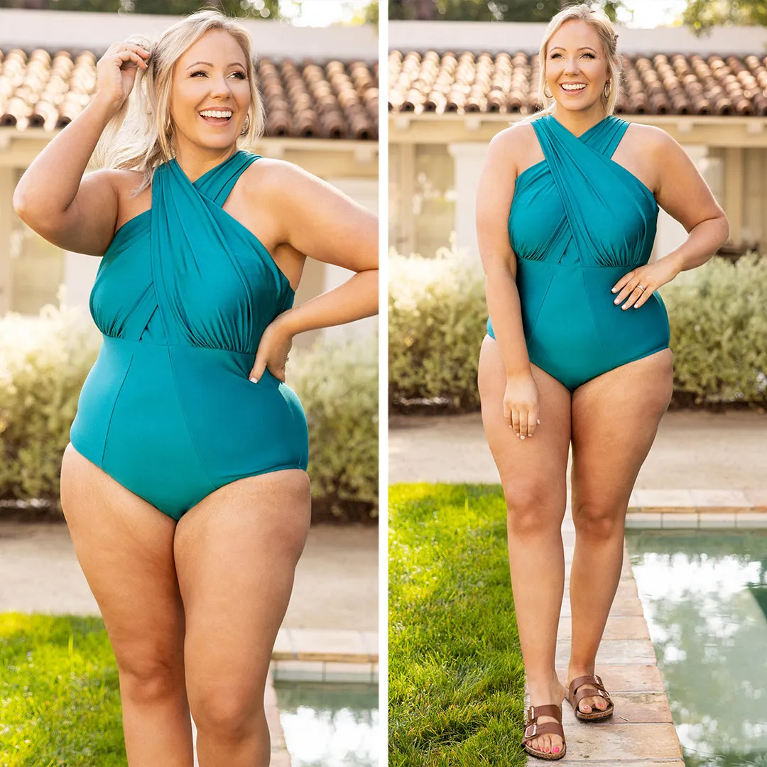 Sandy Beach Swimsuit, Teal