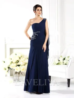 Sheath One-Shoulder Ruffles Floor-Length Chiffon Mother of the Bride Dress  #XM230043