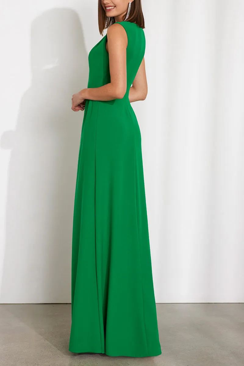 Simple & Casual Round Sleeveless Floor-Length Cocktail Dress QM3333