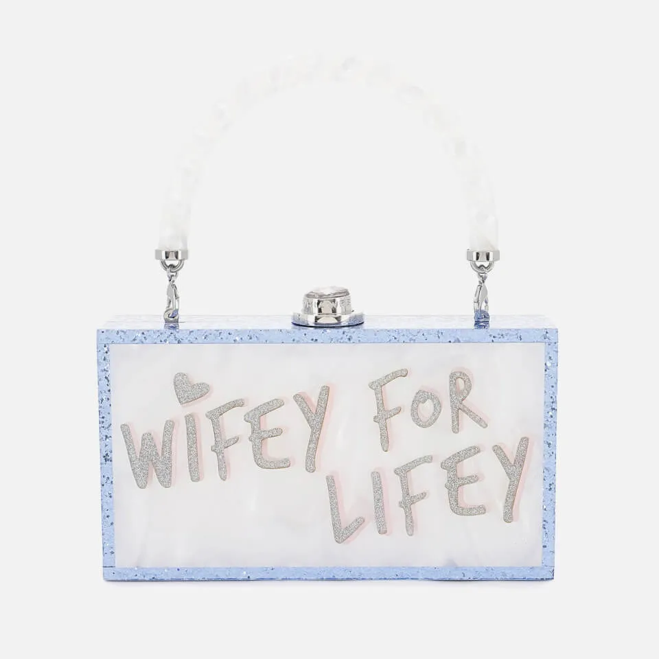 Sophia Webster Cleo Wifey For Lifey Acrylic Clutch Bag