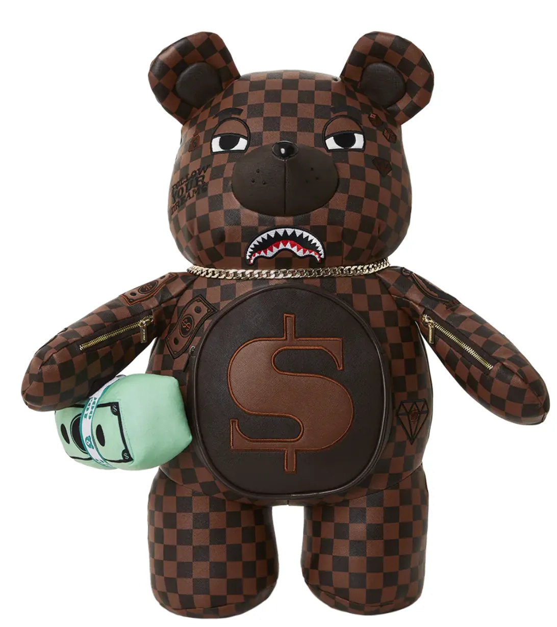 Sprayground - Checkered Moneybear Teddybear Backpack