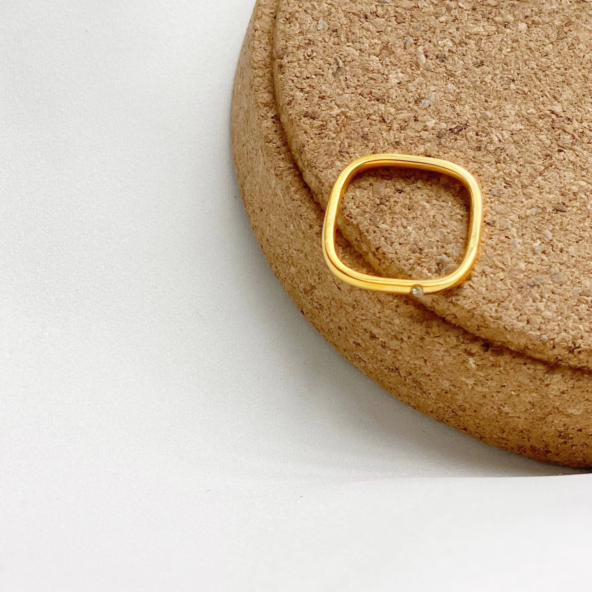 Square Minimalist SS Ring (gold)