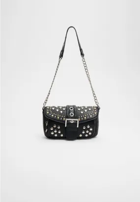 Stradivarius Studded crossbody bag  Black OS