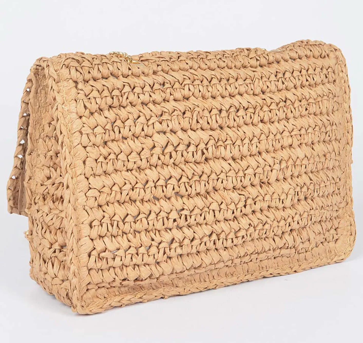 Straw Shoulder Crossbody Clutch