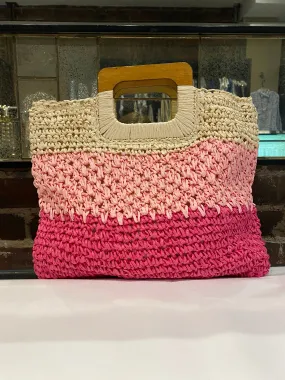 STRIPED STRAW TOTE