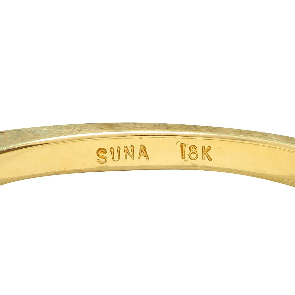 Suna 1990s 1.23 CTW No Oil Emerald Diamond 18 Karat Yellow Gold Ring GIA