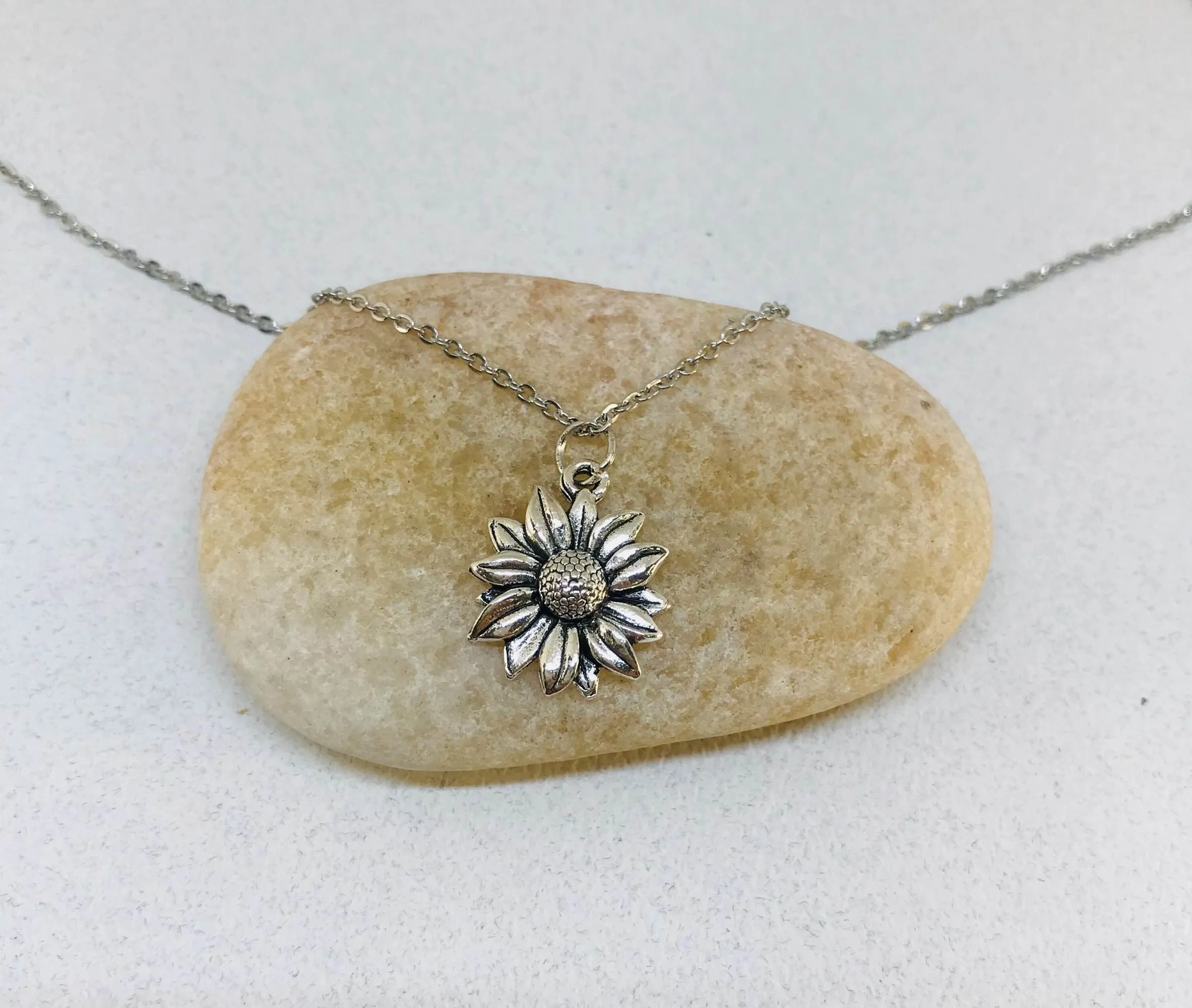 Sunflower Little Girl Necklace, Flower  Girl Necklace