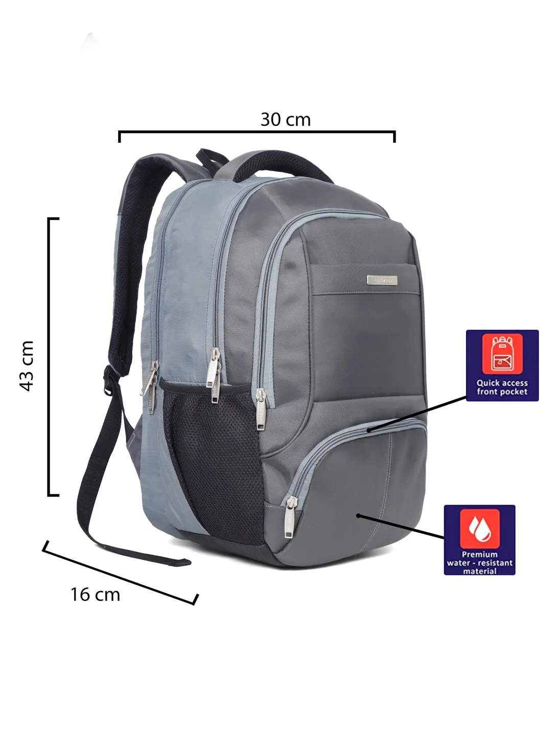 Teakwood Genuine Polyester Backpack - Grey - Clearance sale