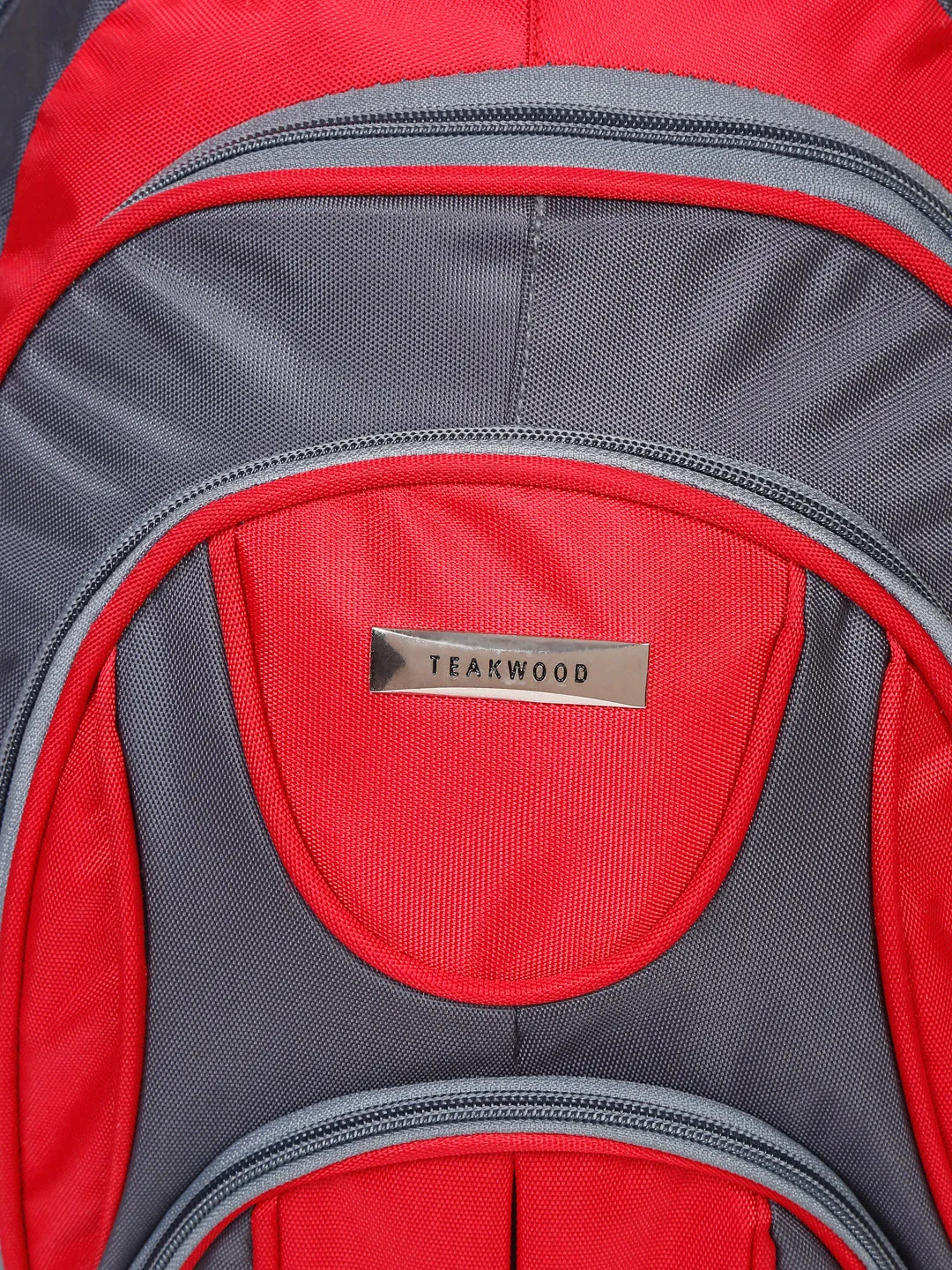 Teakwood Leather Unisex Solid Red 34L Medium Backpack