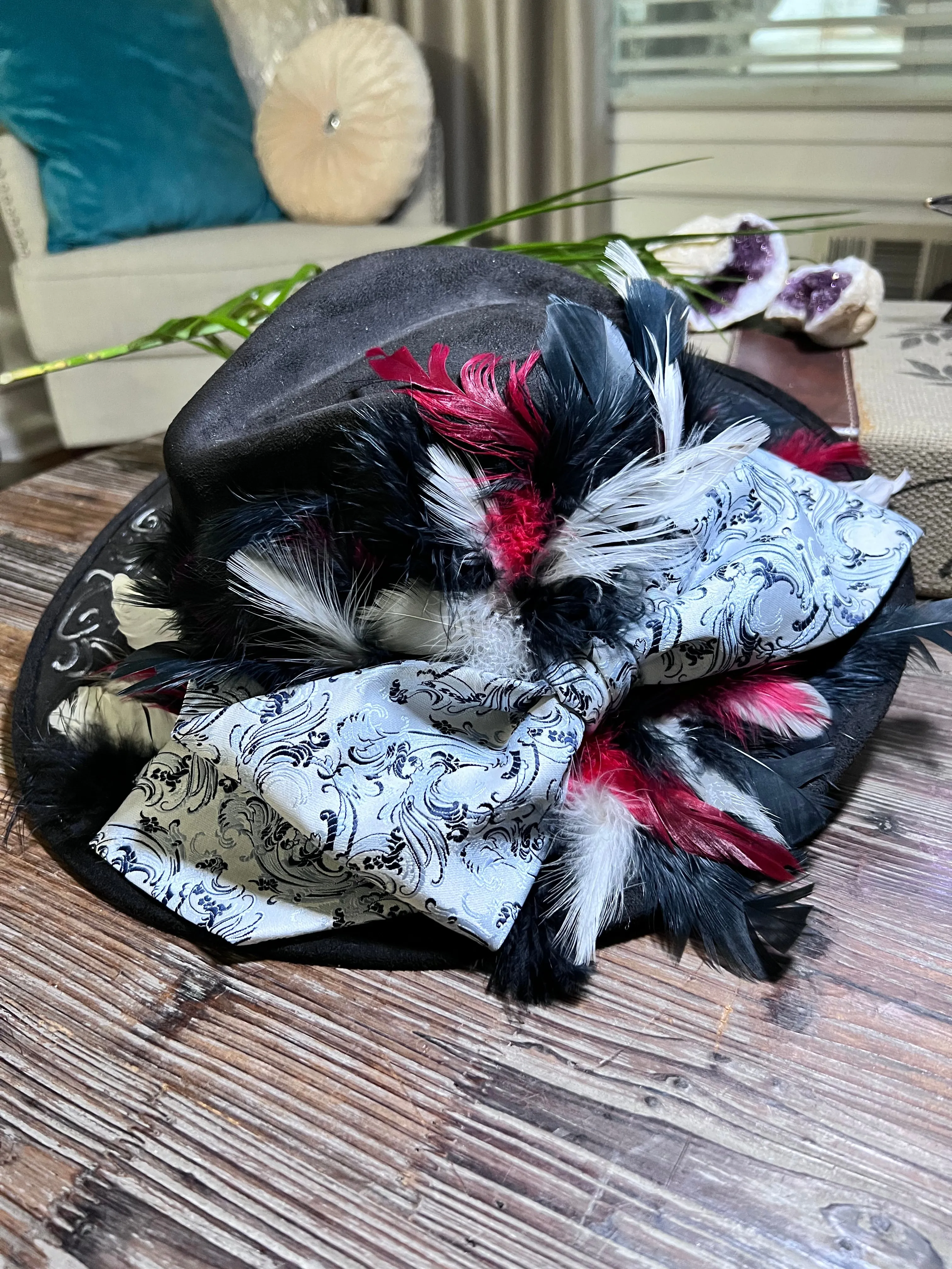 The Black Burned Feather Hat