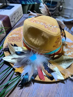 The Burned Yellow & Turquoise Hat