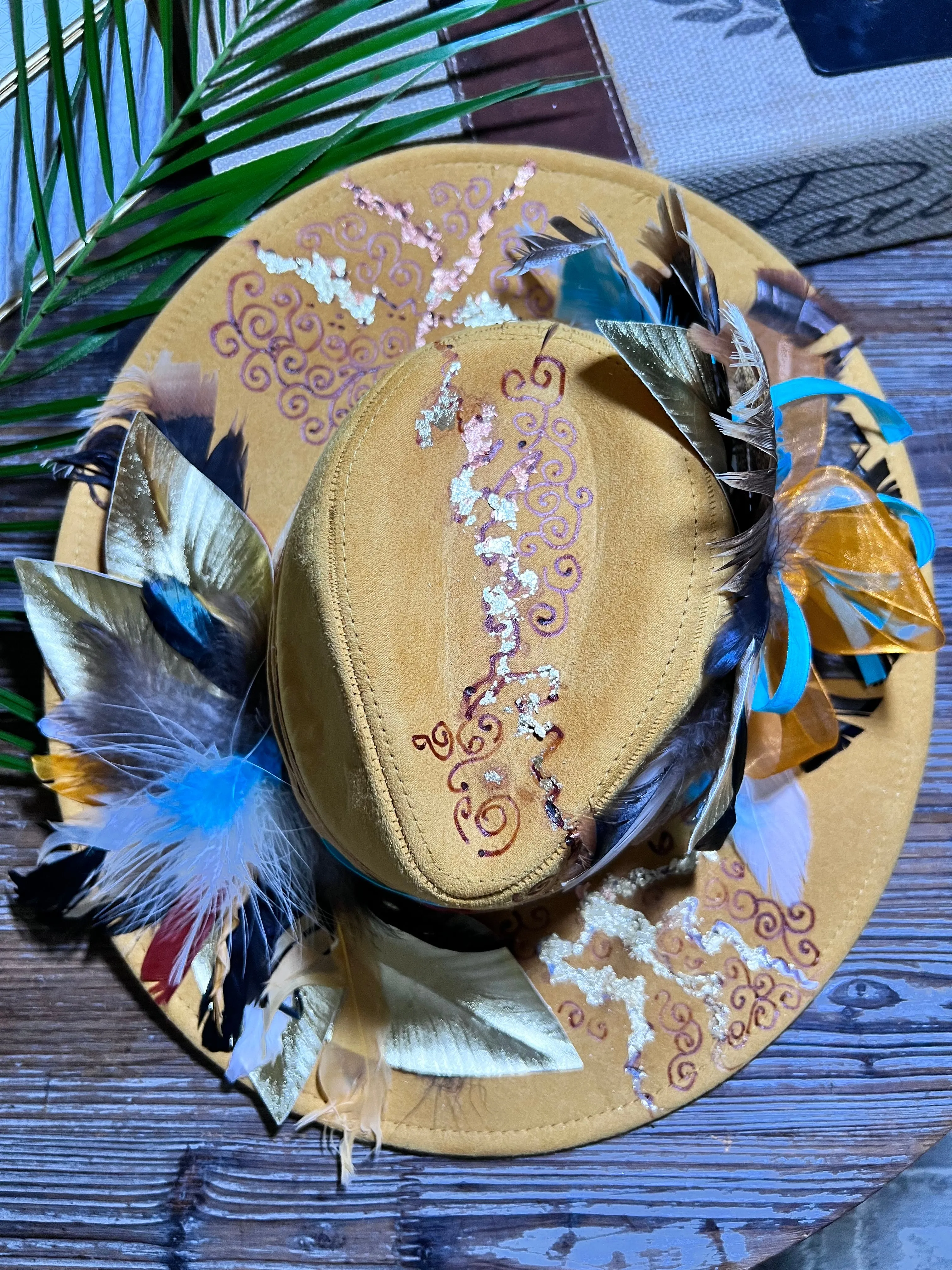 The Burned Yellow & Turquoise Hat