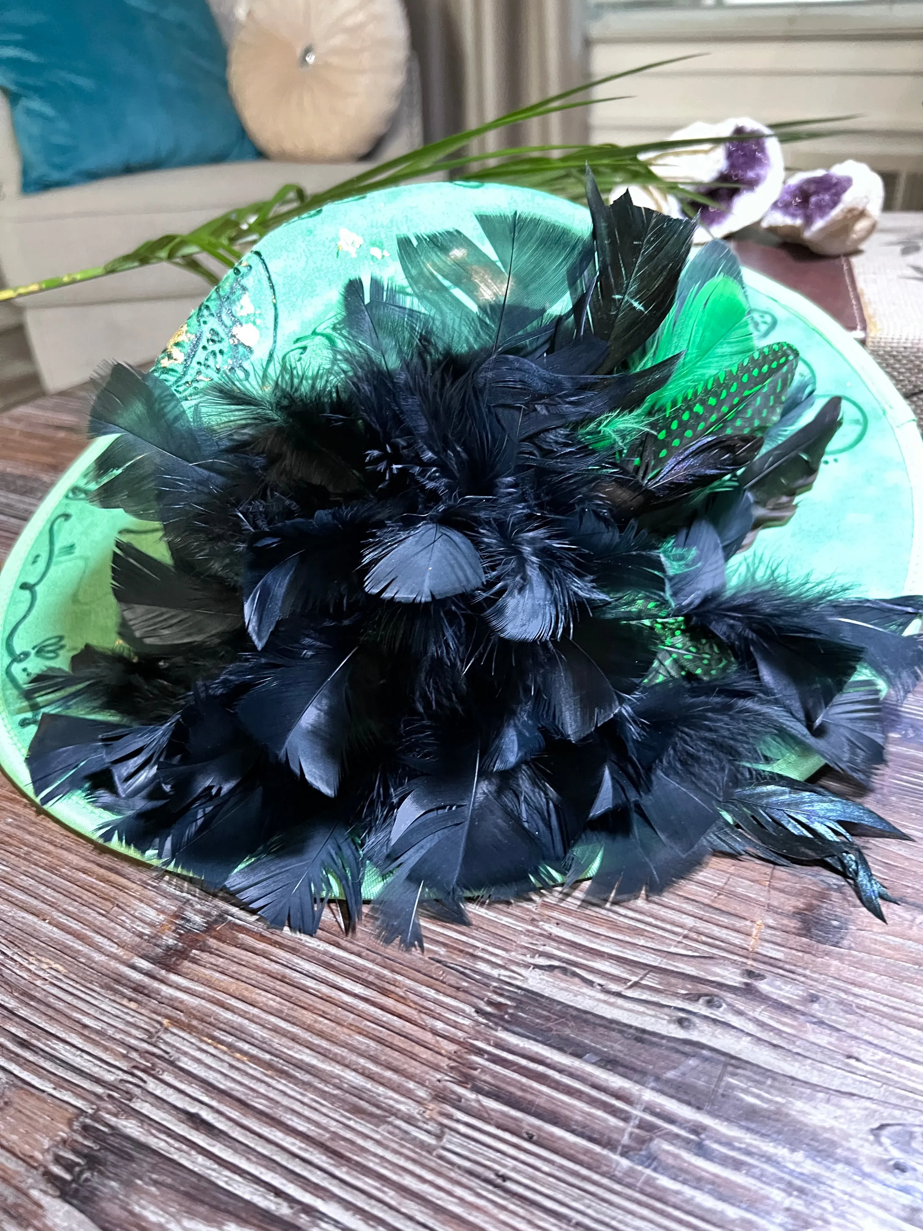 The Green Butterfly Feathered Hat