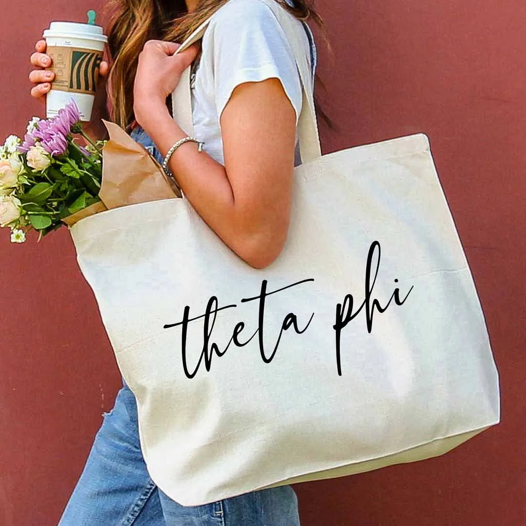 Theta Phi Alpha Script Writing Nickname Canvas Tote Bag