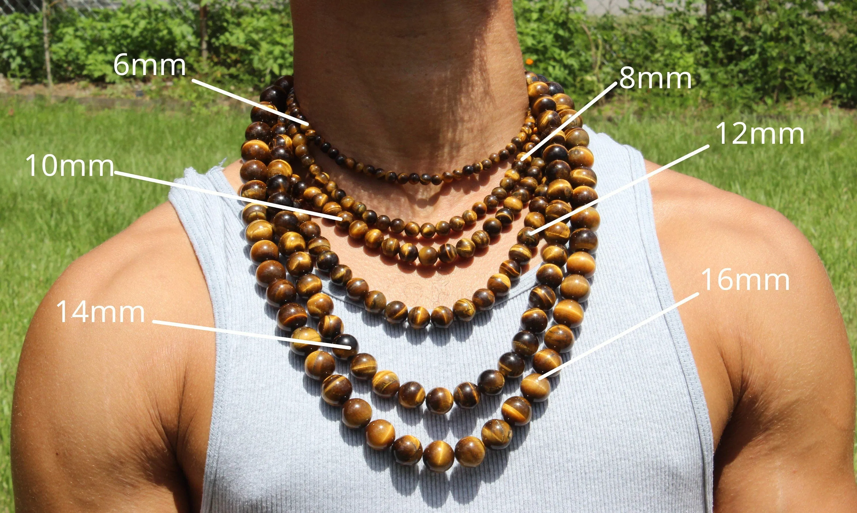 Tiger Eye Necklace - Mens Necklace - Beaded Necklace - Tribal Necklace - Good Luck - Confidence