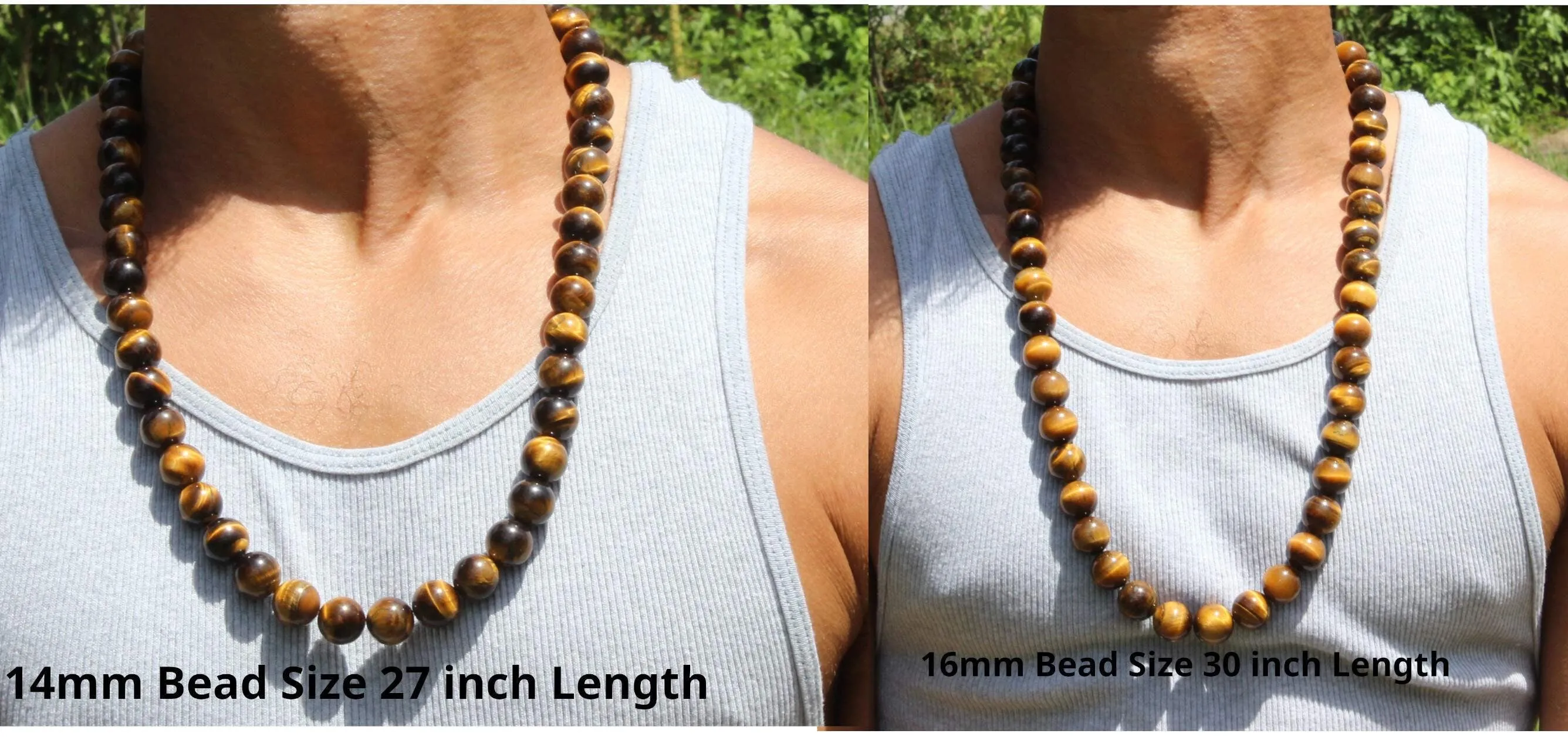 Tiger Eye Necklace - Mens Necklace - Beaded Necklace - Tribal Necklace - Good Luck - Confidence