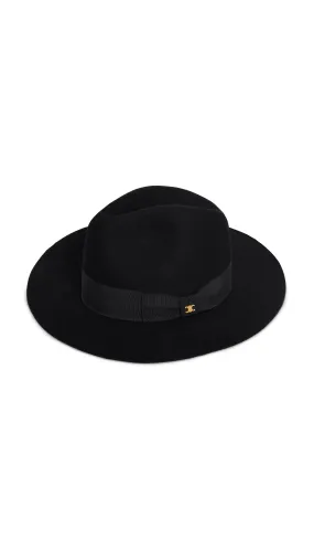 Triomphe Fedora Hat in Felt - Black