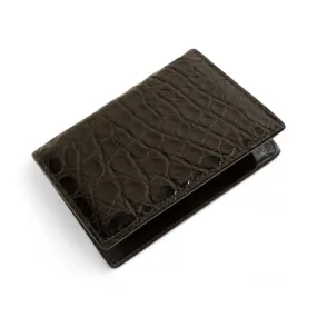 Tuzzi Uomo Men's Italian Genuine Crocodile ID & Credit Card Luxury Wallet Holder (TZW1001)