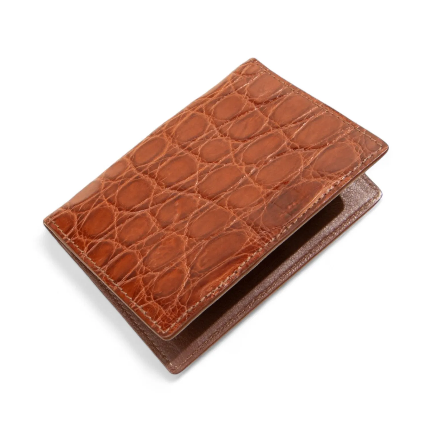 Tuzzi Uomo Men's Italian Genuine Crocodile ID & Credit Card Luxury Wallet Holder (TZW1001)