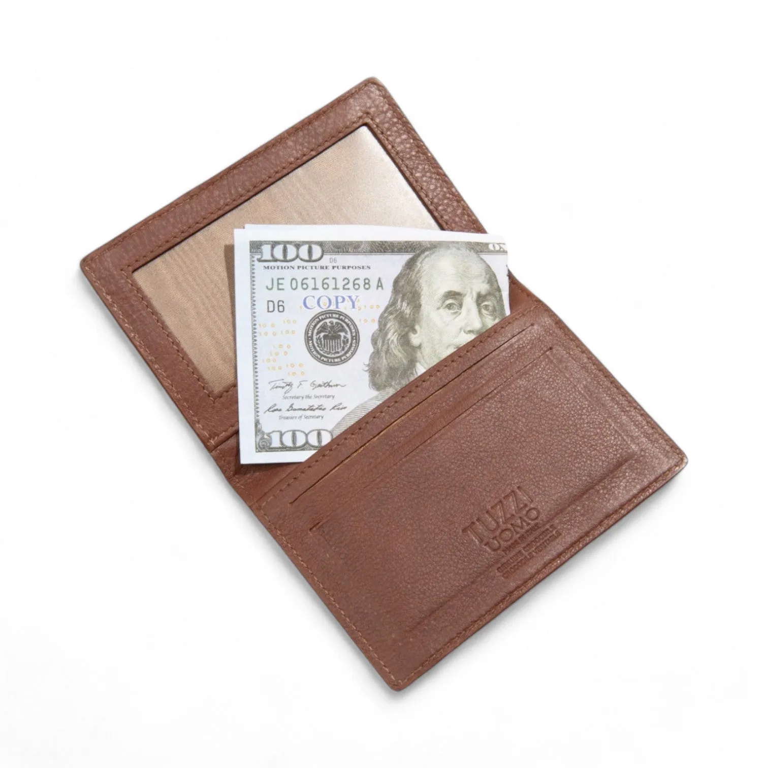 Tuzzi Uomo Men's Italian Genuine Crocodile ID & Credit Card Luxury Wallet Holder (TZW1001)