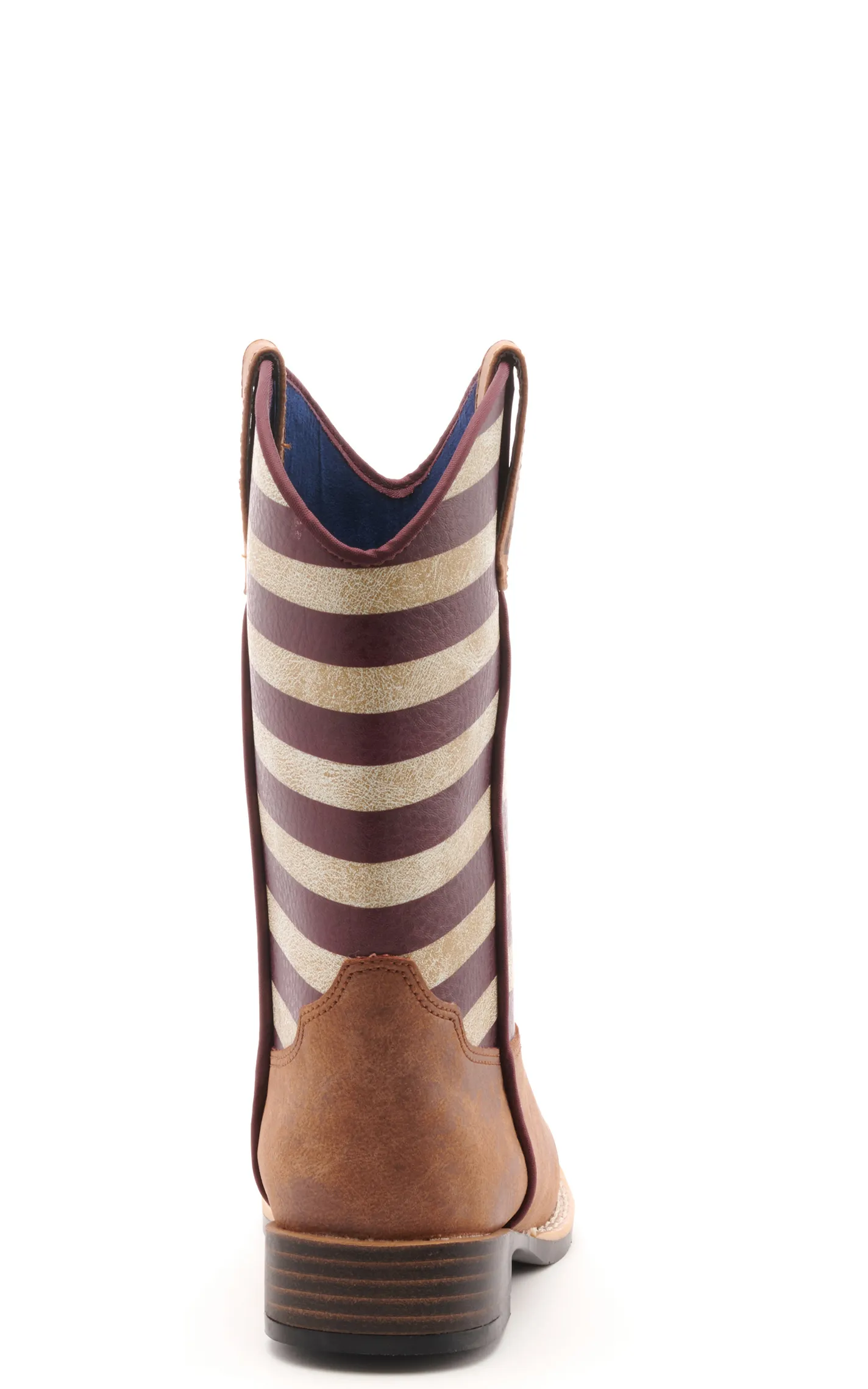 Twister Kids Brown and USA Flag Cowboy Square Toe Boots