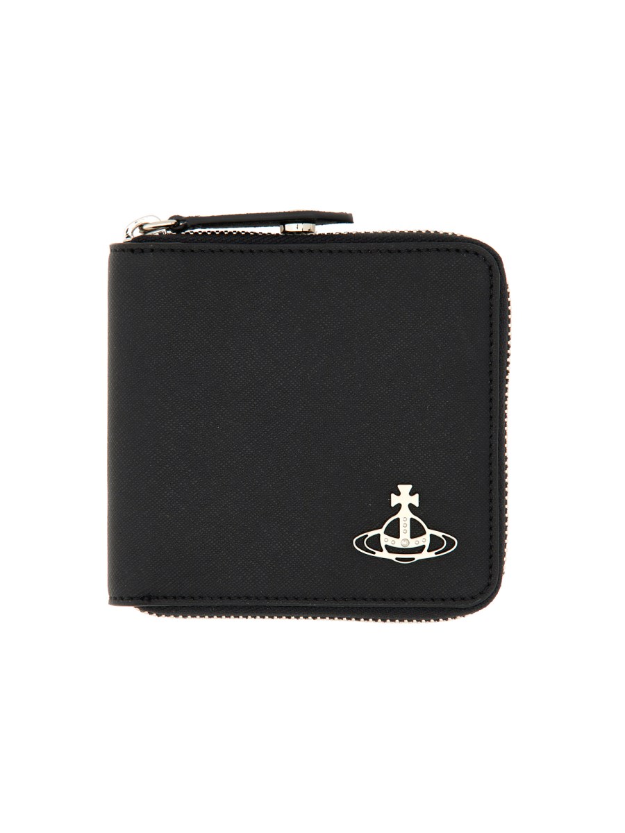 VIVIENNE WESTWOOD    SQUARE SAFFIANO ZIPPERED WALLET