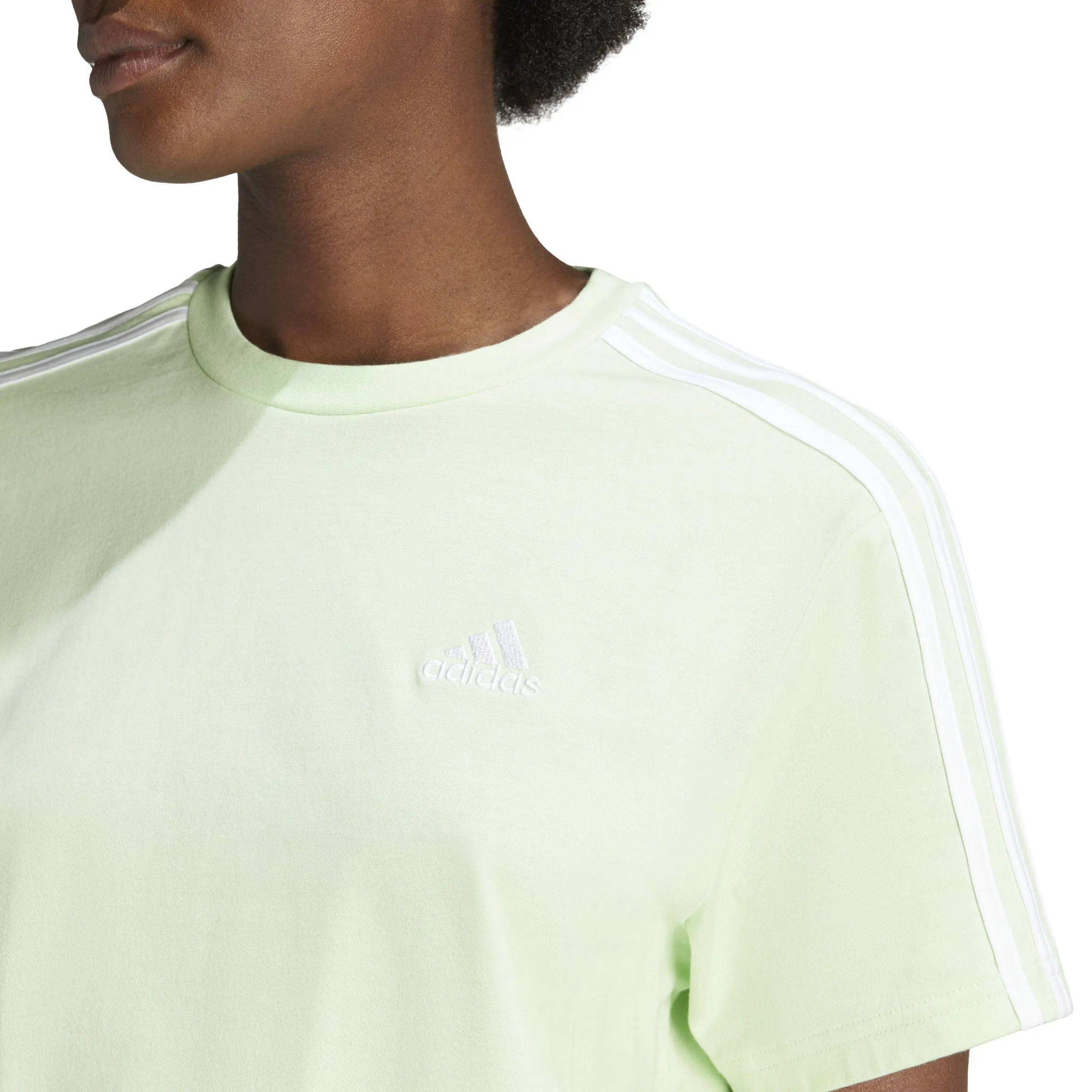 Women's Adidas Essentials 3-Stripes Single Jersey Crop Top