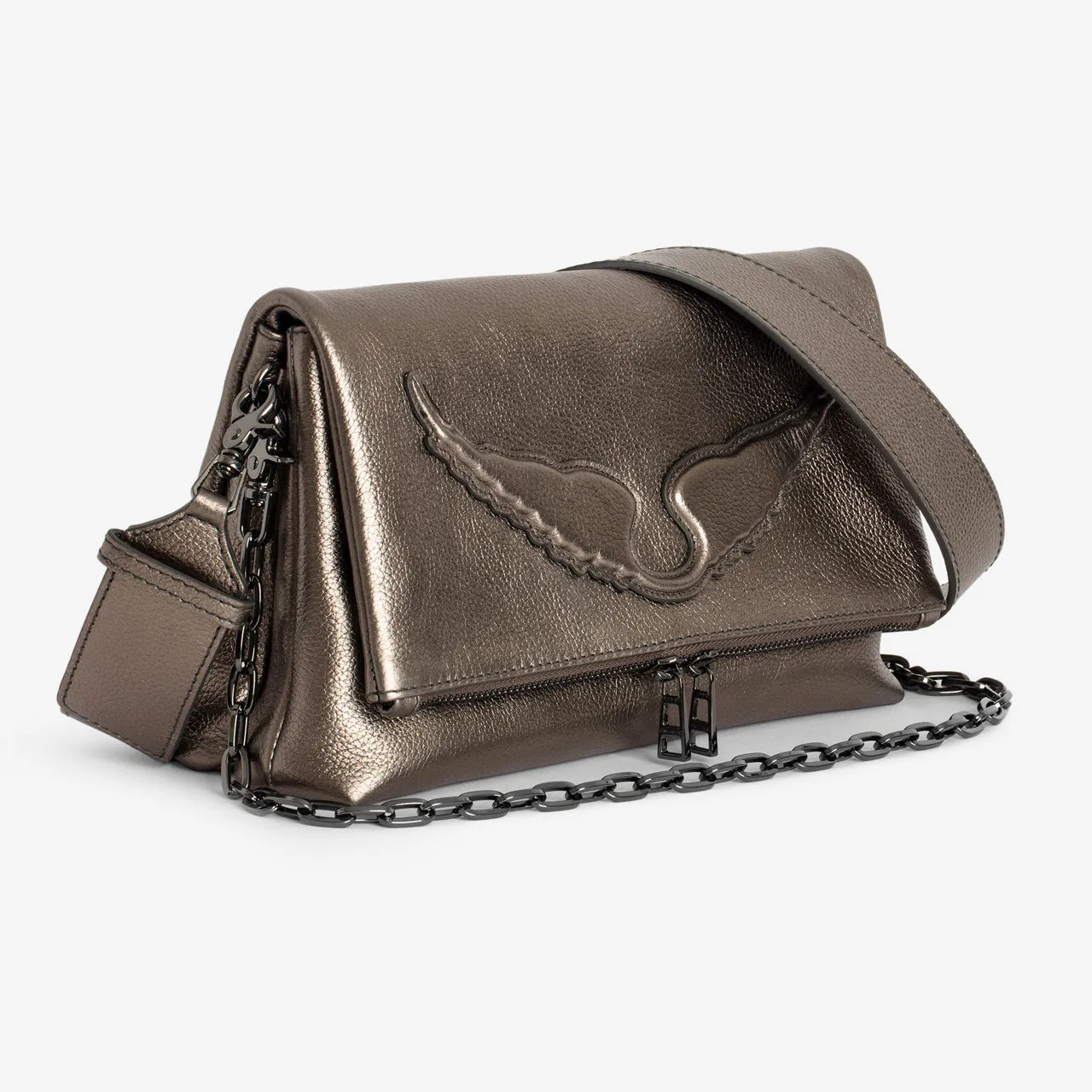 ZADIG&VOLTAIRE Rocky Wings Metallic Crossbody Bag - BLACK